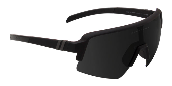 Bold Victory Polarized Sunglasses - Black Rubber Wrap Around Frame ...