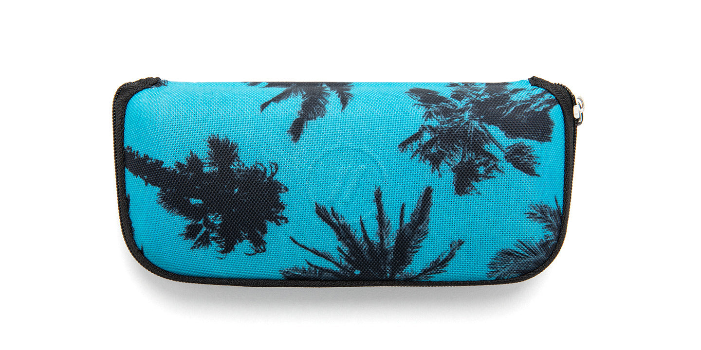 Pacific Glasses Case - Blue with Black Palm Trees Hard Case for