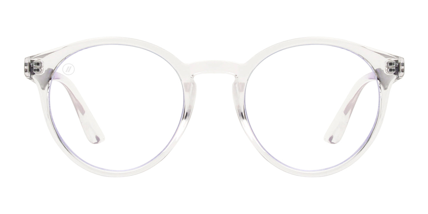 Clearly Wild Blue Light Glasses - Crystal Clear Round Frame With Blue Light Blocking Clear Lens