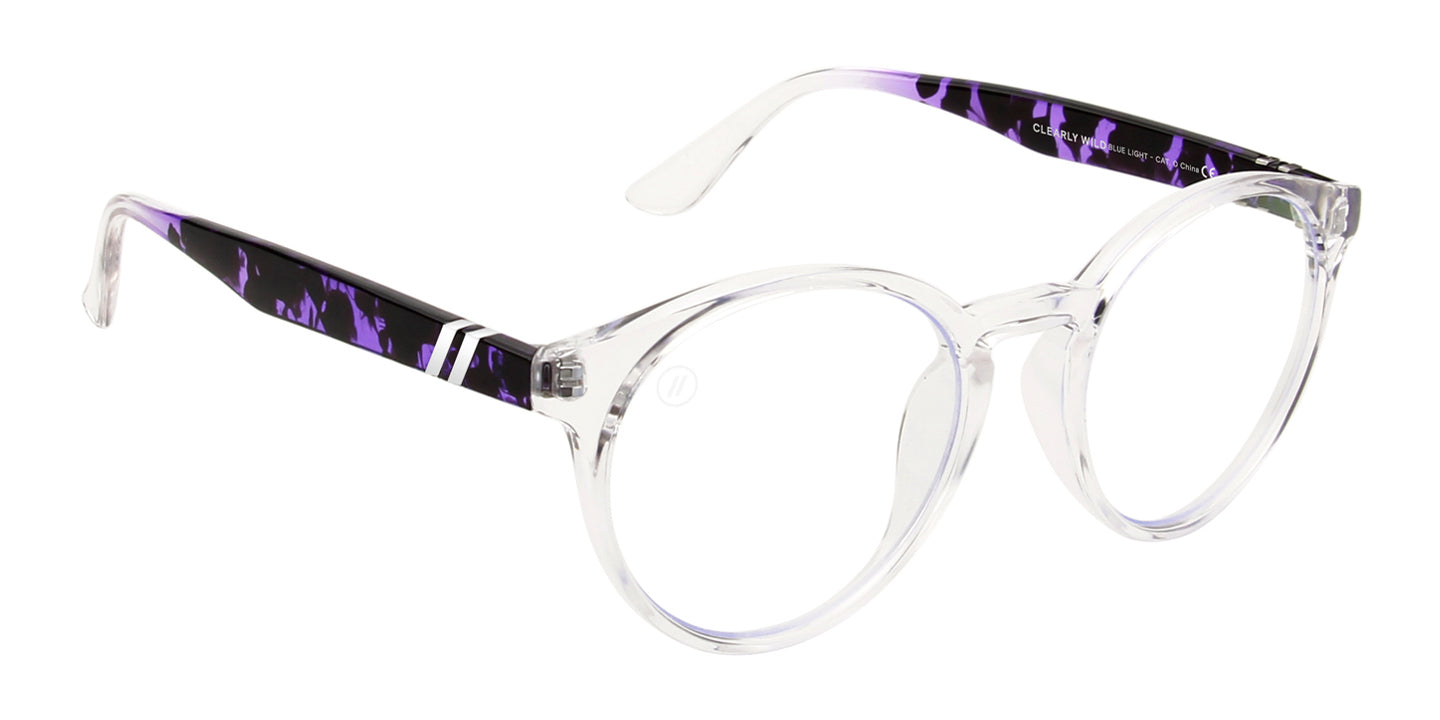 Clearly Wild Blue Light Glasses - Crystal Clear Round Frame With Blue Light Blocking Clear Lens Blue Light | $48 US | Blenders Eyewear