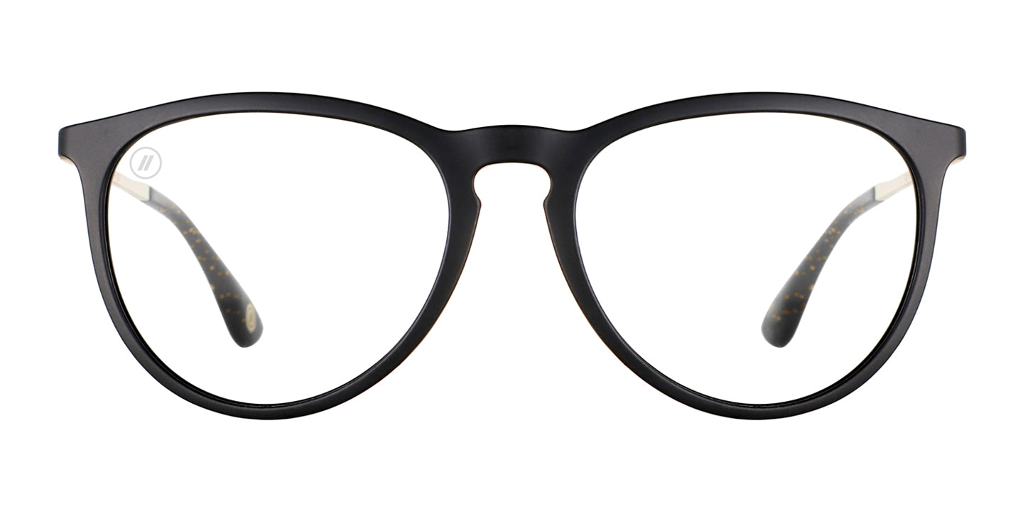 Cosmic Code Blue Light Glasses - Matte Black Round Frame & Clear Blue Light Blocking Lens Blue Light | $48 US | Blenders Eyewear