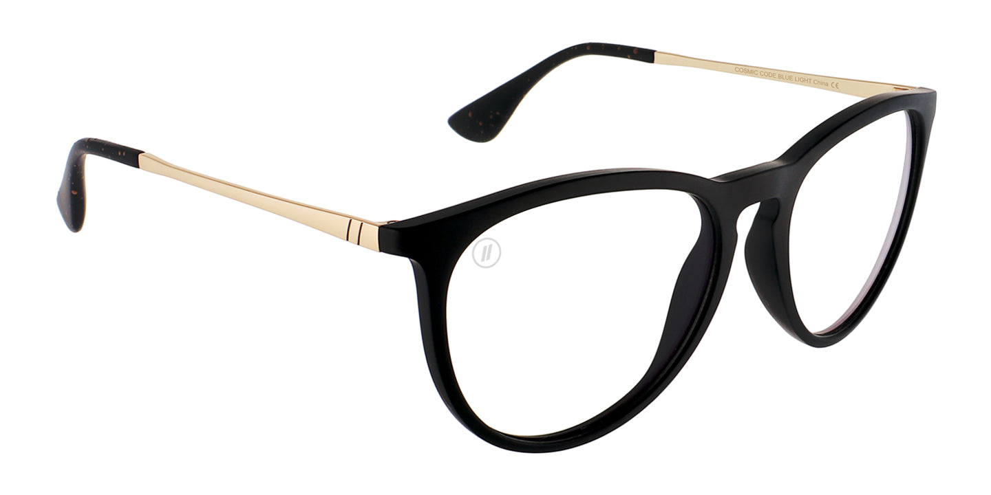 Cosmic Code Blue Light Glasses - Matte Black Round Frame & Clear Blue Light Blocking Lens Blue Light | $48 US | Blenders Eyewear