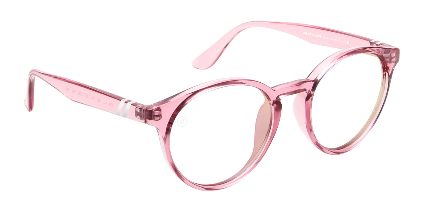 Crazy Love | Readers - Blue Light Blocking Readers With Gloss Crystal Pink Frame Readers | $48 US | Blenders Eyewear