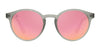 Creative Romance Polarized Sunglasses - Matte Grey Round Frame & Pink Mirror Lens