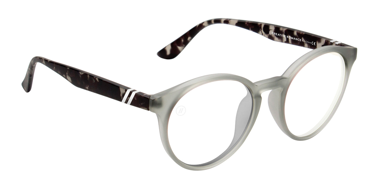 Creative Romance | Readers - Blue Light Blocking Reader With Matte Crystal Grey Frame Readers | $48 US | Blenders Eyewear