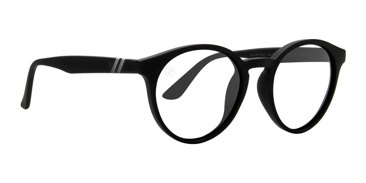 Dapper Jack | RX Sunglasses - Lifestyle Mirror Prescription Lens & Matte Black Rubber Frame RX | $89 US | Blenders Eyewear