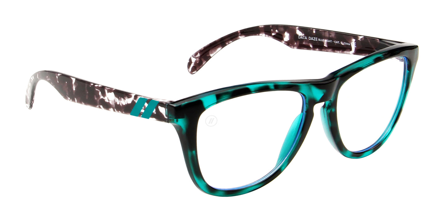 Data Daze Blue Light Glasses - Crystal Teal & Black Tortoise Frame with Clear Lens Blue Light | $38 US | Blenders Eyewear