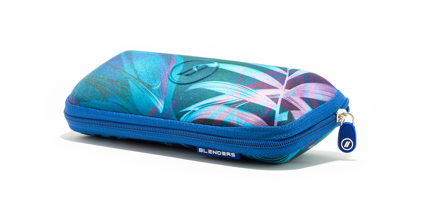 Lucent Case - Blue & Purple Tropical Sunglass & Eyeglass Case EVA Case | $10 US | Blenders Eyewear