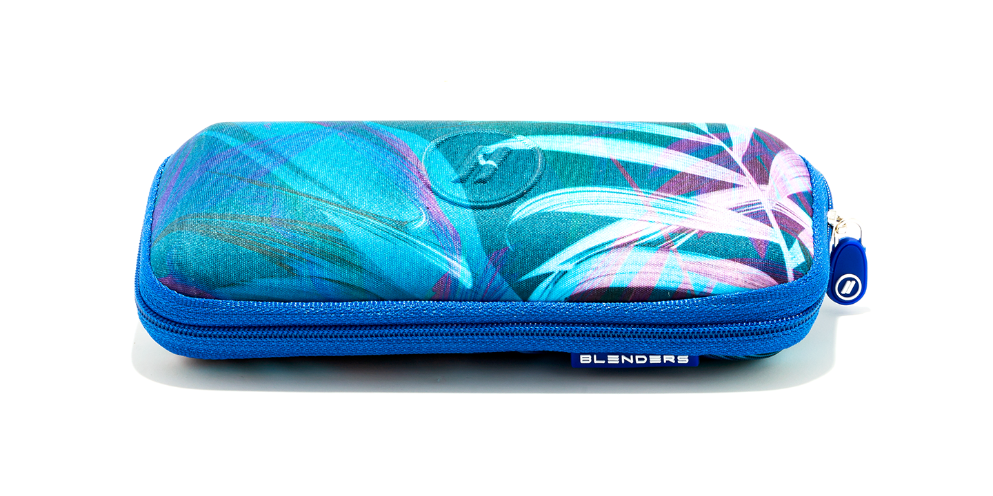 Lucent Case - Blue & Purple Tropical Sunglass & Eyeglass Case EVA Case | $10 US | Blenders Eyewear