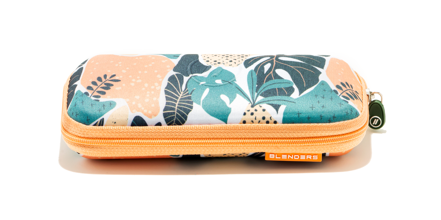 Tropical Case - Teal & Orange Tropical Sunglass & Eyeglass Case EVA Case | $10 US | Blenders Eyewear