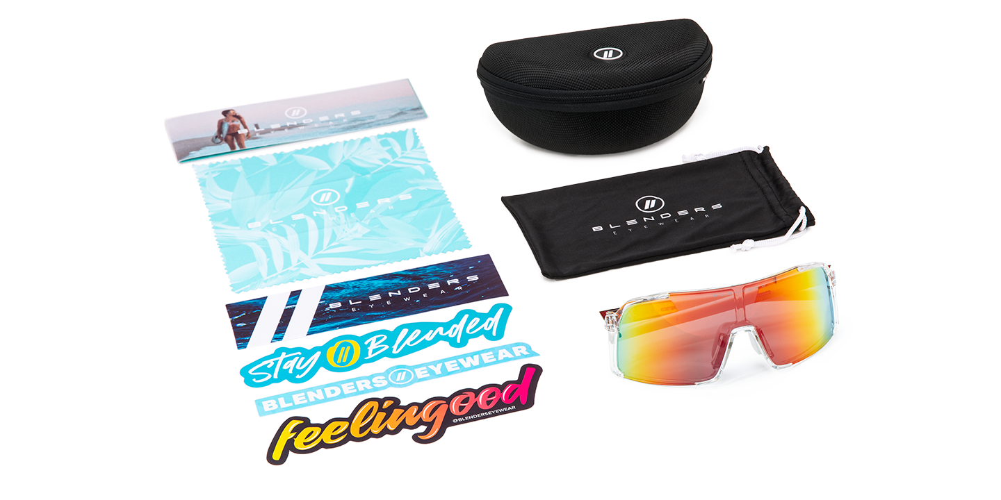 Future Ruler Polarized Sunglasses - Sunset Rainbow Lens & Clear Frame