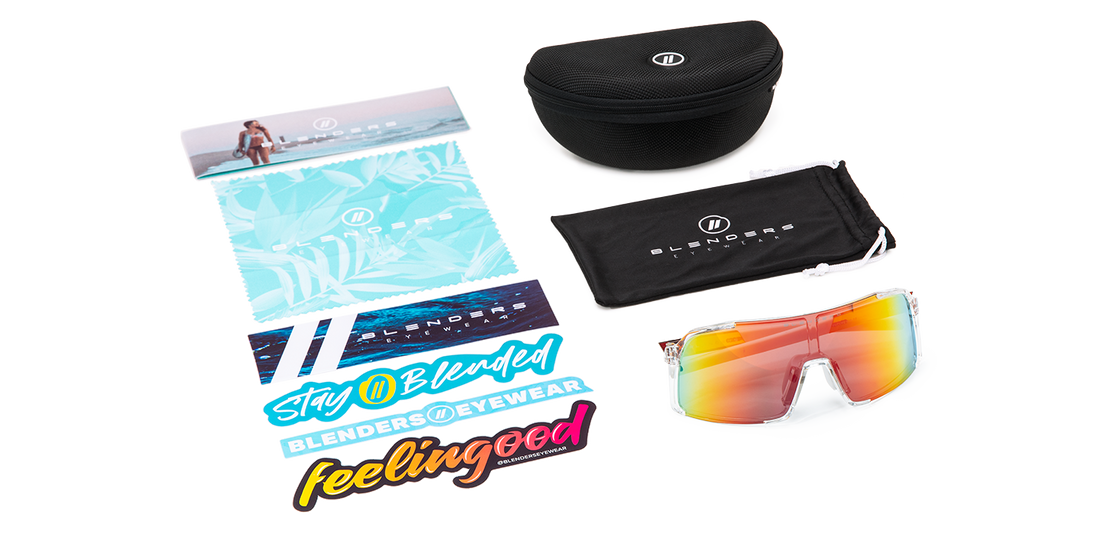 Future Ruler Polarized Sunglasses - Sunset Rainbow Lens & Clear Frame