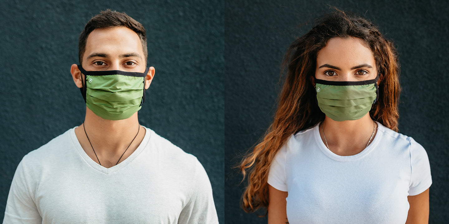 Olive Mask - Double Layered Anti-Microbial Face Mask with Adjustable Nose & Ear Loops Face Masks | $5 US | Blenders Eyewear