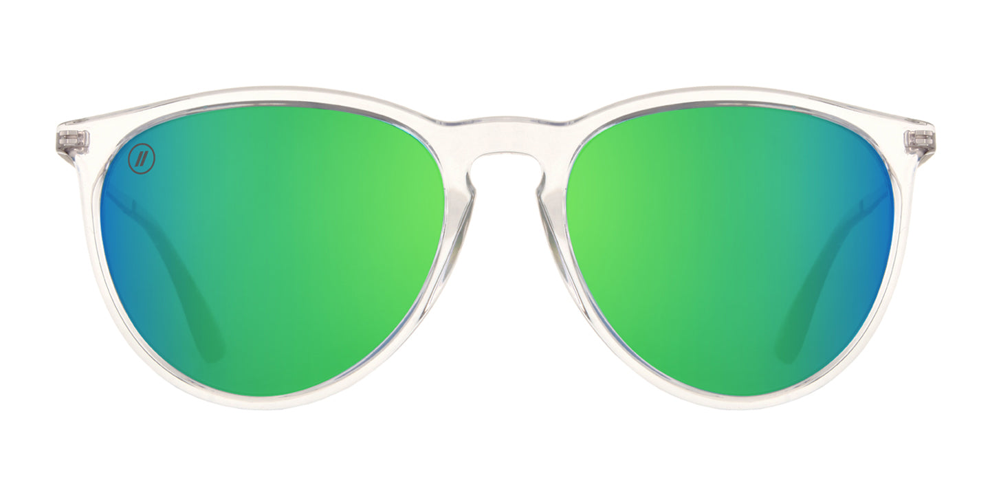 G Magic Sunglasses - Classic Blue Green Polarized Lenses With Crystal Clear Frames