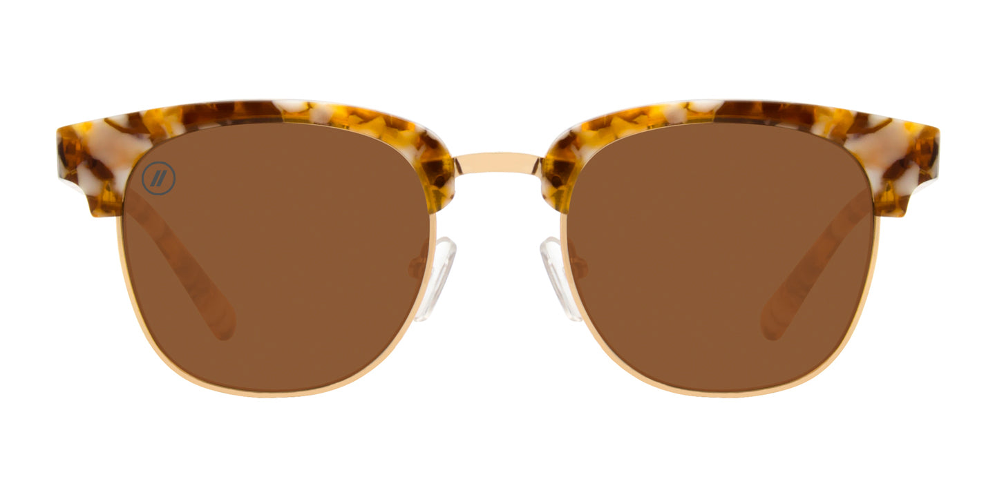 Gold Mamba Polarized Sunglasses - Metallic Brown Tortoise Frame & Amber Lens