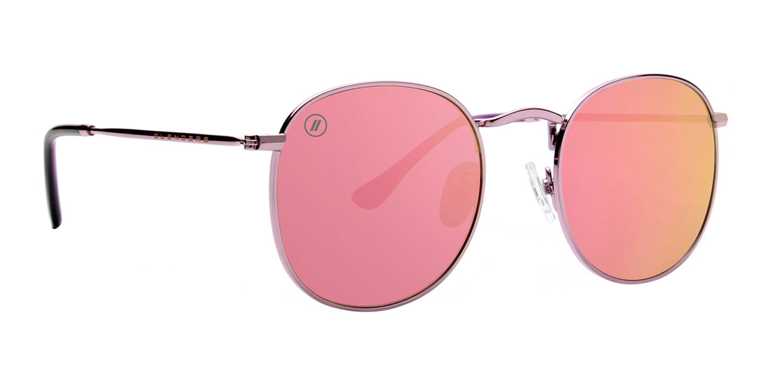 Yankee Rose Round Sunglasses Rose Gold Wire Frame & Mirror Lens