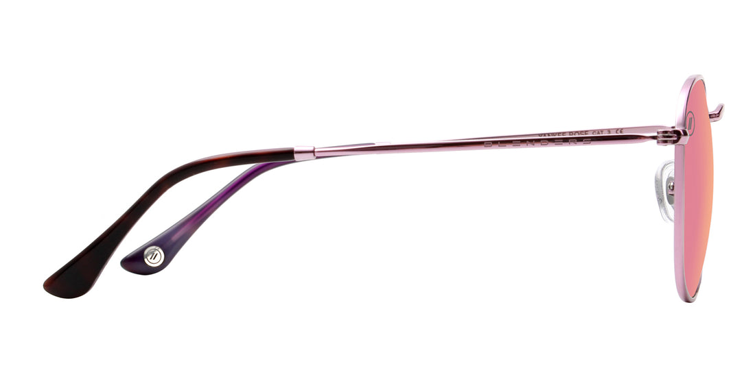 Yankee Rose Round Sunglasses Rose Gold Wire Frame & Mirror Lens