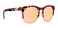 Heart Rush Polarized Sunglasses - Matte Crystal Peach & Black Tortoise Frame & Champagne Mirror Lens Sunglasses | $38 US | Blenders Eyewear