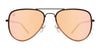 Heavenly Shine Polarized Sunglasses - Champagne Mirror Lens & Matte Black Fade to Blush Frame