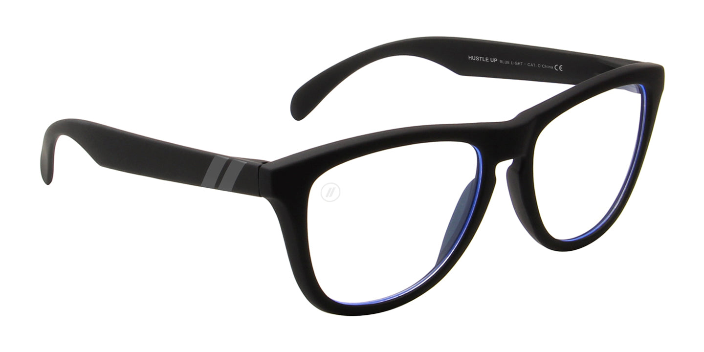 Hustle Up Blue Light Glasses - Matte Black Frame Clear Blue Light Lens Blue Light | $38 US | Blenders Eyewear