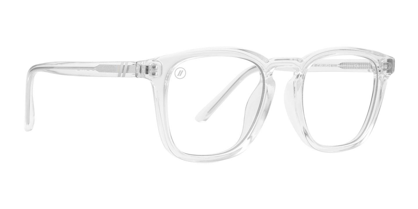 Ice Crush Blue Light Glasses Crystal Clear Square Frame Clear