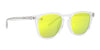 Ice Crush Polarized Sunglasses - Crystal Clear Square Frame & Yellow-Green Mirror Lens Sunglasses | $48 US | Blenders Eyewear