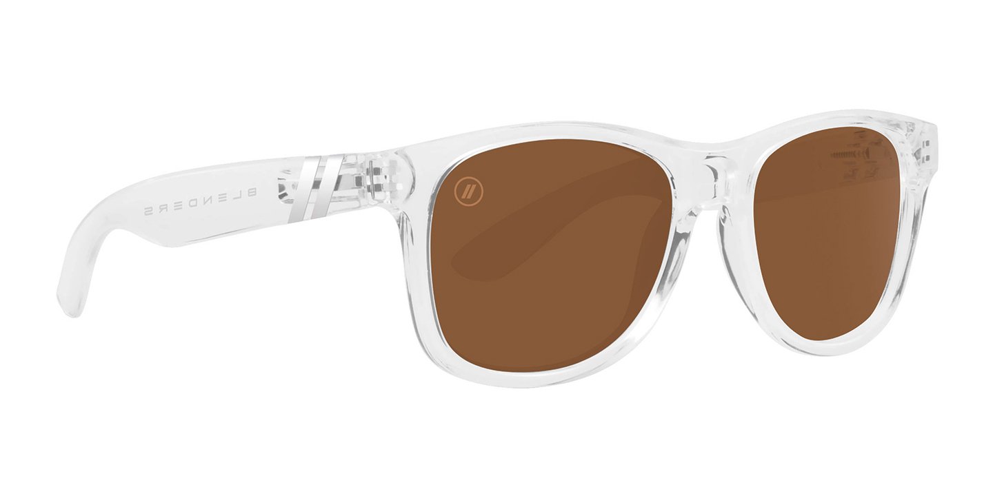 Ice Palace | RX Sunglasses - Crystal Clear Prescription Classic Round Frame & Pink Mirror Lens RX | $89 US | Blenders Eyewear