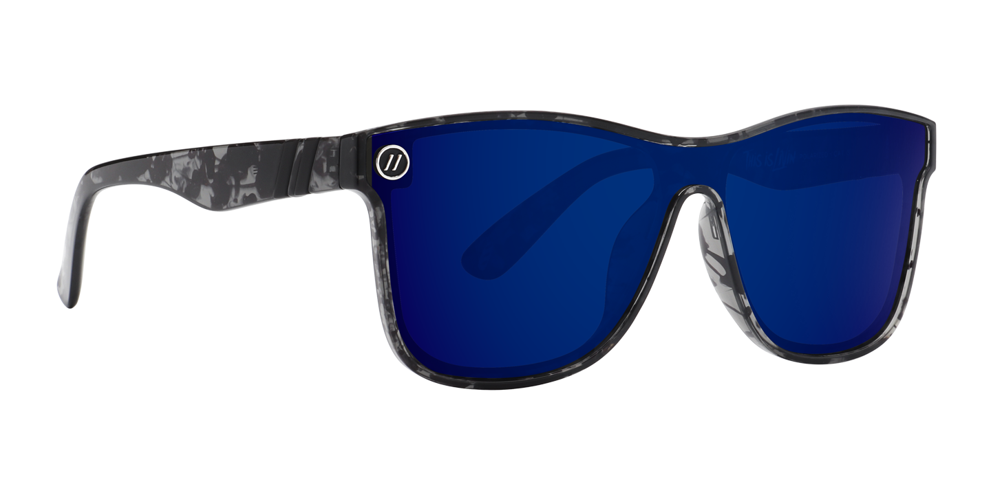 This is Livin' Koa Rothman Blue Single Lens Sunglasses - Polarized Blue  Lenses with Grey & Black Frames