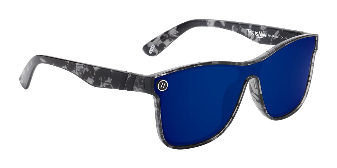 This is Livin' Koa Rothman Blue Single Lens Sunglasses Polarized Blue