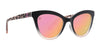 Kona Kai Cat Eye Sunglasses - Polarized Pink Mirror Lens With Oversized Black To Crystal Taupe Frame Sunglasses | $58 US | Blenders Eyewear