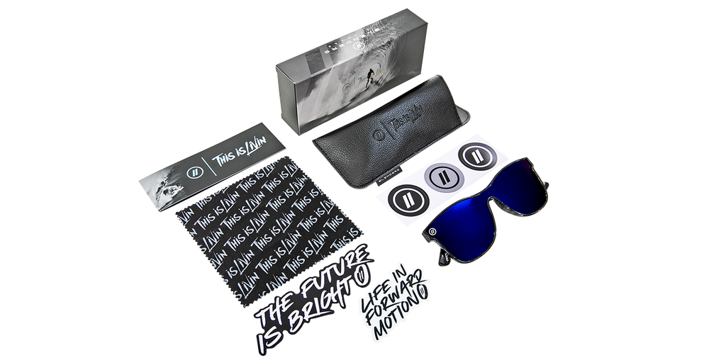 This is Livin' Koa Rothman Blue Single Lens Sunglasses - Polarized Blue Lenses with Grey & Black Frames This is Livin' Koa Rothman Blue Single Lens Sunglasses - Polarized Blue Lenses with Grey & Black Frames