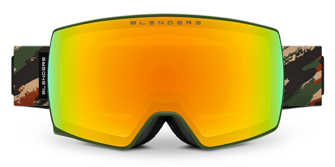 Strike Gold Snow Goggles Orange & Camo Nebula Ski & Snowboard Goggles Blenders Eyewear