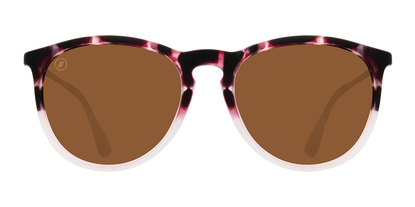 Nina Davina | RX Sunglasses - Half Transparent Prescription Pink & Black Tortoise Round Frame & Pink Mirror Lens RX | $109 US | Blenders Eyewear