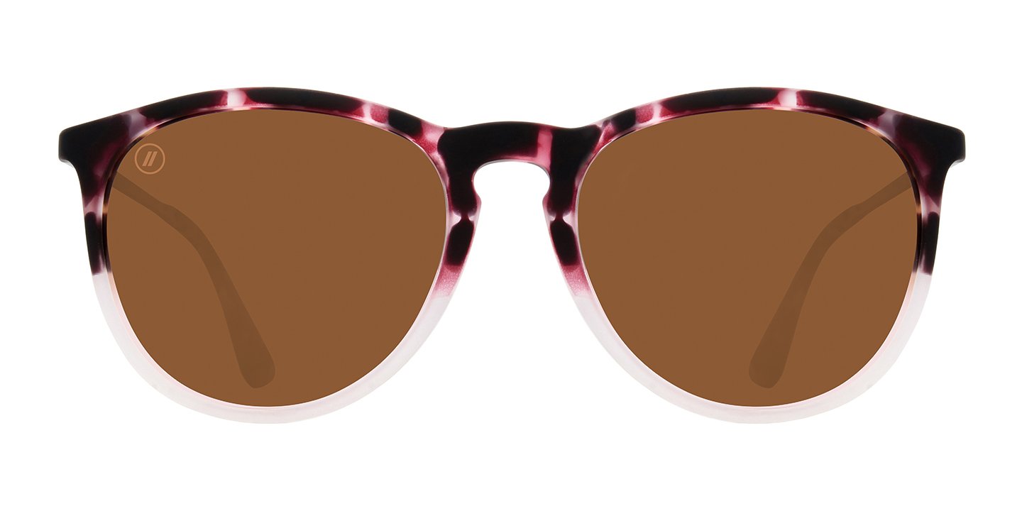 Nina Davina | RX Sunglasses - Half Transparent Prescription Pink & Black Tortoise Round Frame & Pink Mirror Lens RX | $109 US | Blenders Eyewear