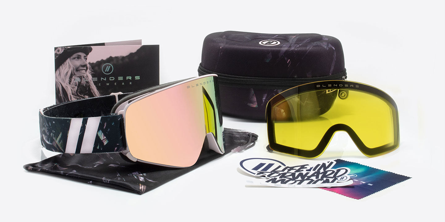 JJ Pacific | Aura Snow Goggles - Crystal Champagne Lens & Matte Blush Frame Snow Goggles | $95 US | Blenders Eyewear