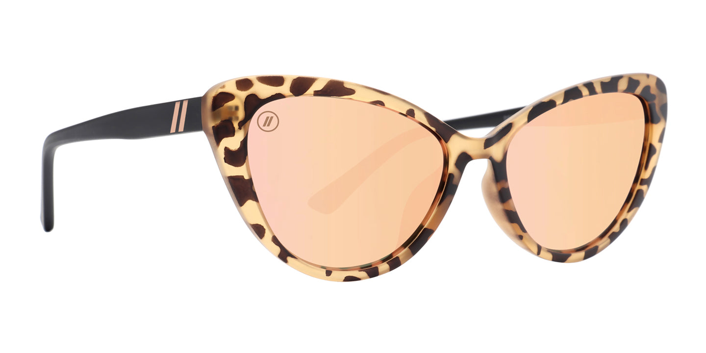 Pepper Sweet Cat Eye Sunglasses - Polarized Champagne Mirror Lens With Retro Brown Tortoise Frame Sunglasses | $58 US | Blenders Eyewear