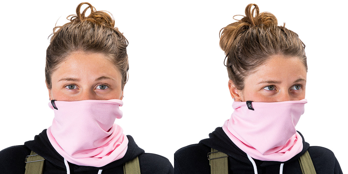 Pink Neck Gaiter - Light Pink Mesh Knit Snow Protection | Blenders Eyewear