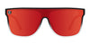 Red Explosion Polarized Sunglasses - Red Shield Sunglasses With Clear & Black Frames