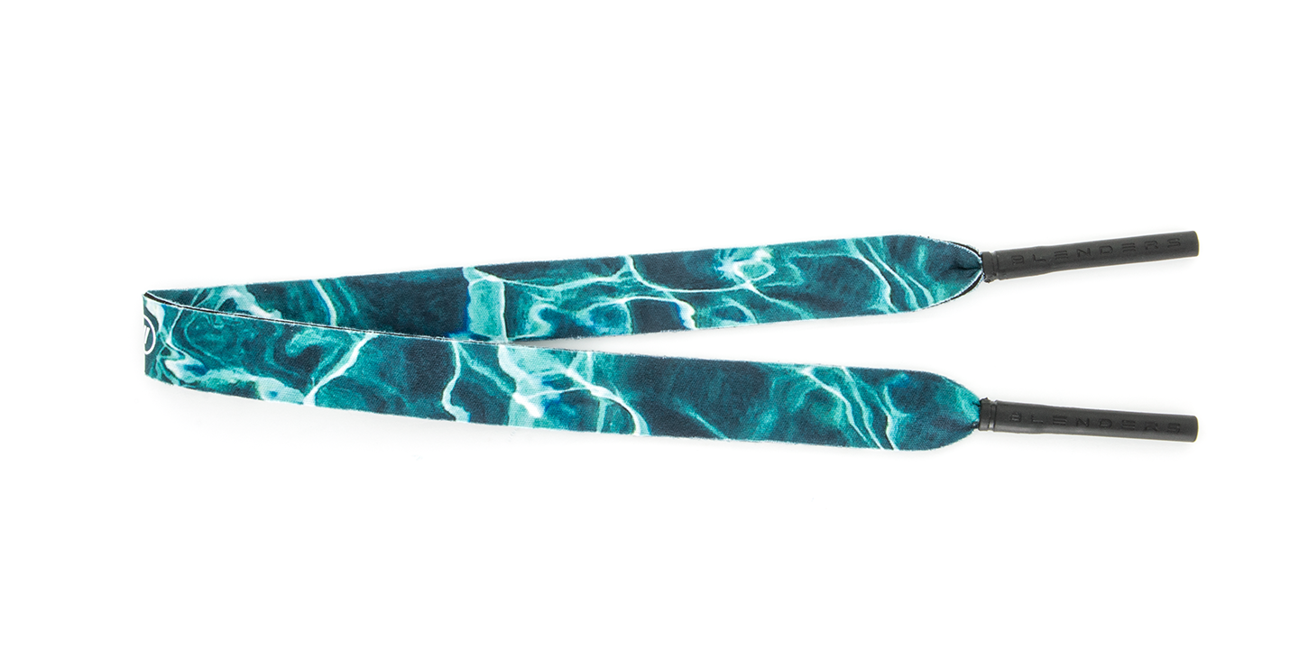 Poolside Cord - Teal Water Print Neoprene Active Sunglass Cord