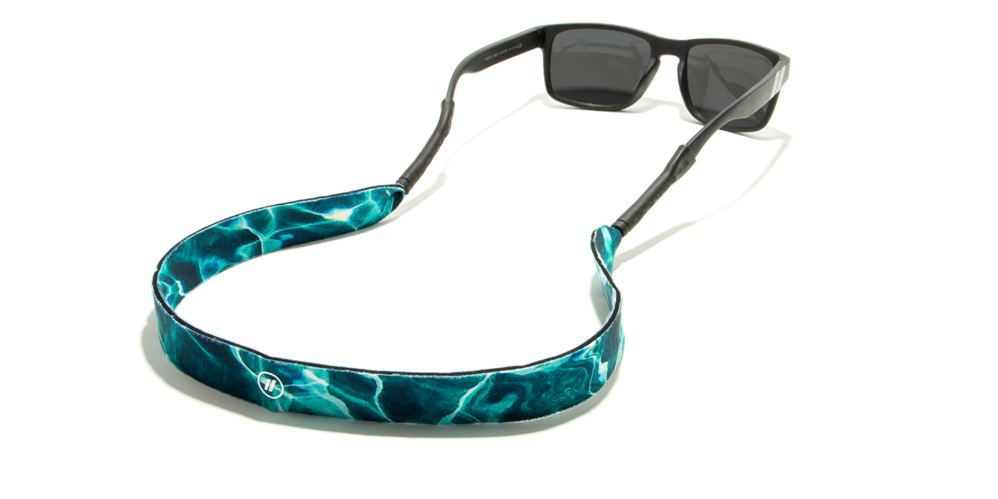 Poolside Cord - Teal Water Print Neoprene Active Sunglass Cord Sunglass Retainers | $5 US | Blenders Eyewear