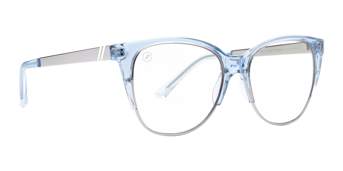 Sky Mistress Blue Light Glasses Gloss Periwinkle Cat Eye Frame