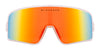 Saturn Cloud Polarized Sunglasses - Half Transparent Clear Wrap Around Frame & Orange Mirror Lens