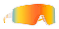 Saturn Cloud Polarized Sunglasses - Half Transparent Clear Wrap Around Frame & Orange Mirror Lens Sunglasses | $58 US | Blenders Eyewear