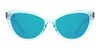 Sea Glass Cat Eye Sunglasses - Polarized Blue Mirror Lens With Retro Aruba Blue Frame Sunglasses | $58 US | Blenders Eyewear