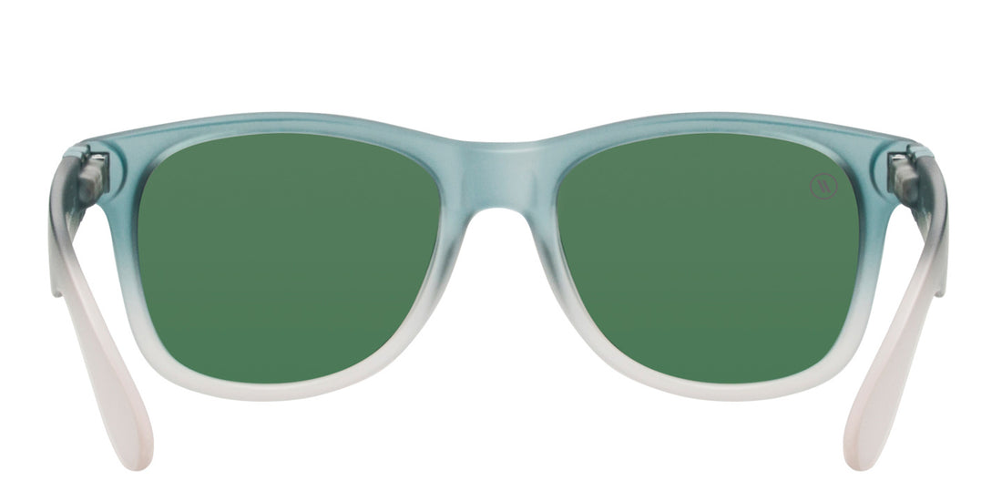 Seaside Charmer Polarized Sunglasses Round Matte BlueGreen to Clear
