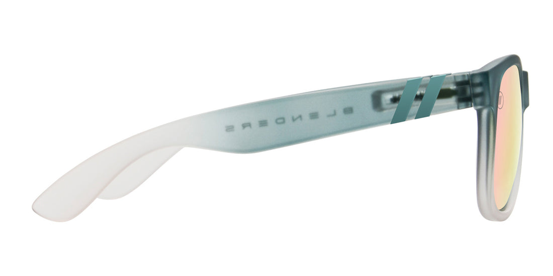 Seaside Charmer Polarized Sunglasses Round Matte BlueGreen to Clear
