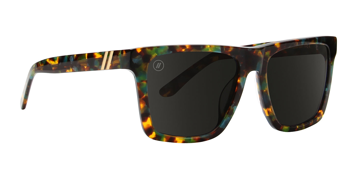 Stone Breaker Polarized Sunglasses - Green, Teal, Orange & Gold Tortoise Frame & Smoke Lens Sunglasses | $68 US | Blenders Eyewear