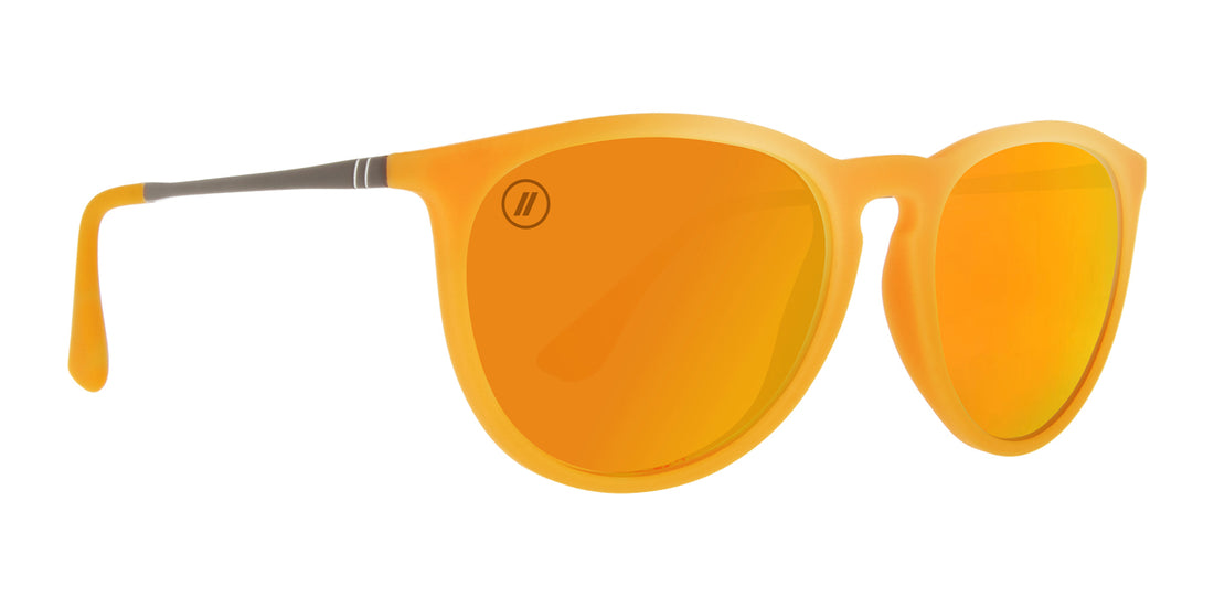 Sunz Up Polarized Sunglasses Matte Mango Frame & Orange Mirror Lens