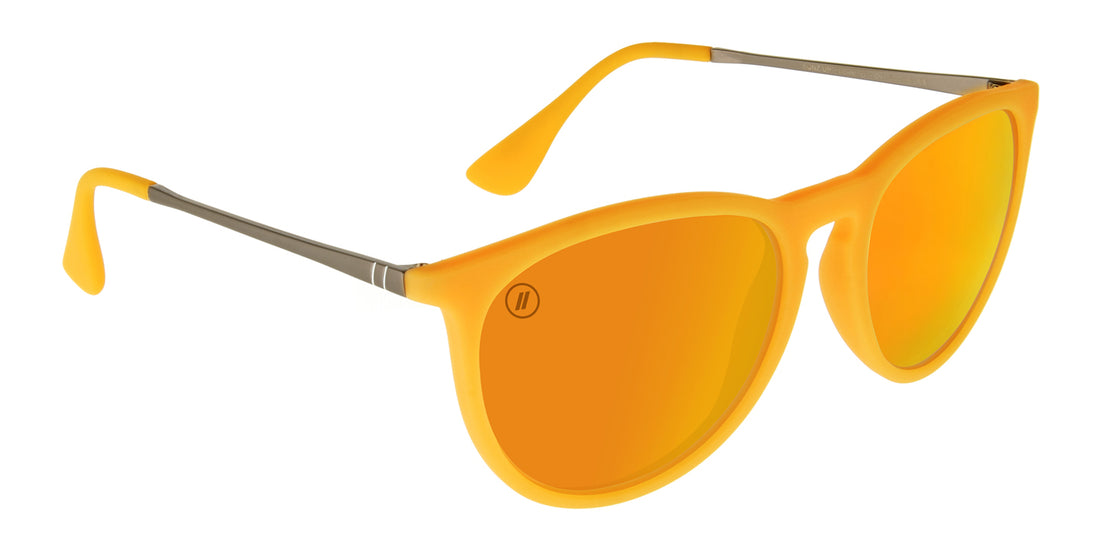 Sunz Up Polarized Sunglasses Matte Mango Frame & Orange Mirror Lens