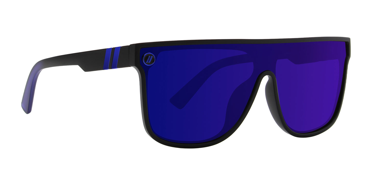 Superstar Leo Polarized Sunglasses - Blue Shield Lens & Matte Black Frame Sunglasses | $58 US | Blenders Eyewear